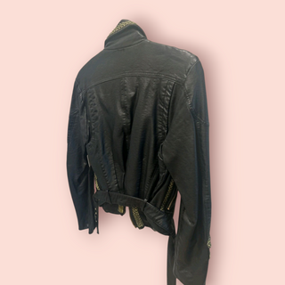 FREE PEOPLE - 'BANG BANG' Vegan Embroidered Biker Jacket RRP $249