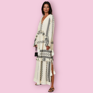 HEMANT & NANDITA - Maxi Printed Kaftan Dress RRP $ 458 NWT