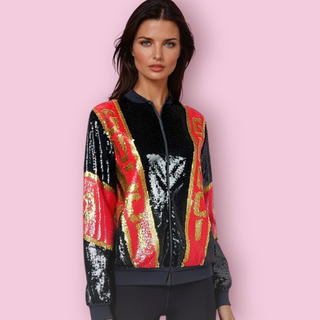 GUCCI - 'DAPPER DAN' Logo Motif Sequin Bomber RRP $7900 NWT 100% Authentic