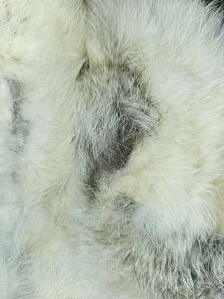VINTAGE - 70'S LYST OFF WHITE LEATHER TRENCH COAT WITH RABBIT FUR COLLAR AND TRIMMINGS MADE IN ITALY