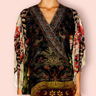 CAMILLA - 'GATHERING DUSK' Wrap Tie Long Dress RRP $699