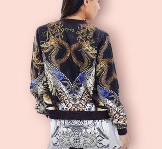 CAMILLA - DRAGON LADY REVERSIBLE PRINTED BOMBER JACKET est. RRP $ 699
