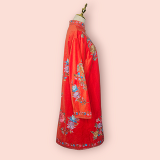 CHASING UNICORNS - 'ITS ONLY ROCK N ROLL' EMBROIDERED COTTON VELEVET LONG LINE JACKET est. RRP $720 NWT