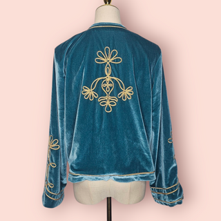 NINE LIVES BAZAAR - 'HENDRIX' JACKET teal, est. RRP $199 NWT