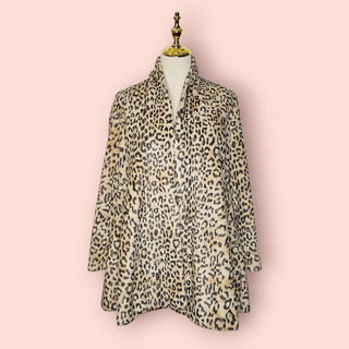FOREVER NEW - Leopard Print Faux Fur Coat est. RRP $149
