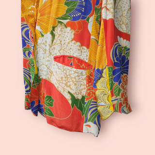 CHASING UNICORNS - Stunning Silk Blazer with Handsewn Gold & Siver Metallic Leaf Embroidery Est RRP $508$