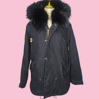 A BRAND - RABBIT FUR HOOD & LINING CARGO JACKET est. $380
