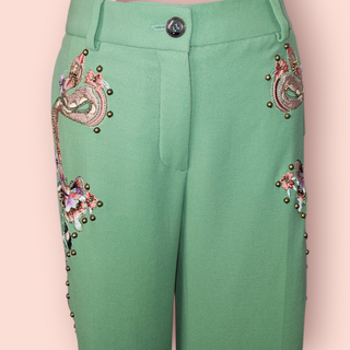 DOLCE & GABBANA AUTHENTIC DESIGNER EMBROIDERED & EMBELLISHED PANT SUIT est. RRP $10K