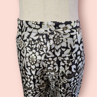 AUNT MAUD DAINTY - TWO PIECE GOLD/ BLACK & METALLIC FLORAL PANT SUIT BNWT RRP $638