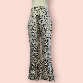 AUNT MAUD DAINTY - TWO PIECE GOLD/ BLACK & METALLIC FLORAL PANT SUIT BNWT RRP $638