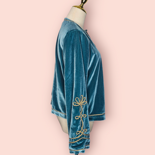NINE LIVES BAZAAR - 'HENDRIX' JACKET teal, est. RRP $199 NWT