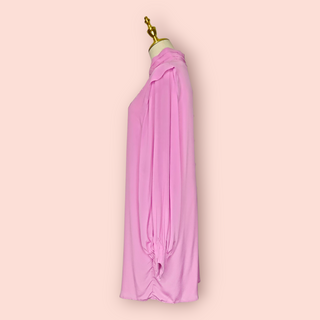 CHASING UNICORNS - 80'S Style Candy Pink Silk Mini Dress with Embroidery est. RRP $390 BNWT