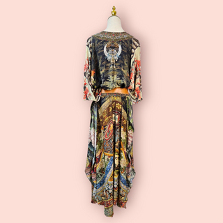 CAMILLA - 'GATHERING DUSK' Wrap Tie Long Dress RRP $699