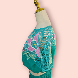 CHASING UNICORNS - 'SHAKING UP THE PLACE' Two Piece Handmade Embroidered Set RRP $390