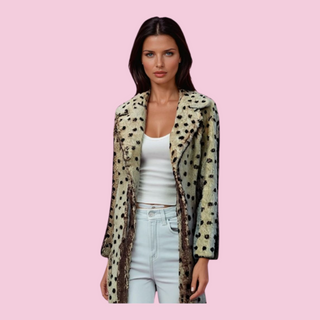 VIRGO - VINTAGE SNOW LEOPARD FAUX FUR COAT