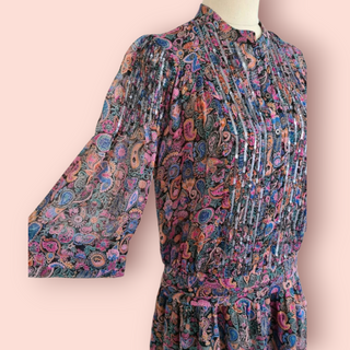 ZADIG & VOLTAIRE - 'MANDALA' Paisley & Sequin Print RRP $890