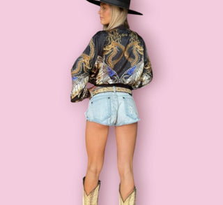 CAMILLA - DRAGON LADY REVERSIBLE PRINTED BOMBER JACKET est. RRP $ 699