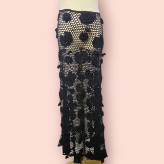ZIMMERMANN - STUNNING BLACK CROTCHET MAXI SKIRT SAMPLE est. RRP $1200
