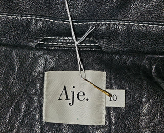 AJE - LEATHER JACKET WITH CONTRAST WHITE STITCHED DETALING BNWOT RRP $690