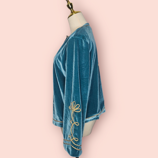 NINE LIVES BAZAAR - 'HENDRIX' JACKET teal, est. RRP $199 NWT