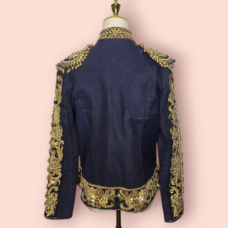 A STAR IS BORN - MILITARY EMBELLISHED & EMBROIDERED BAND COAT est. RRP $480