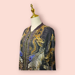 CAMILLA - DRAGON LADY REVERSIBLE PRINTED BOMBER JACKET est. RRP $ 699