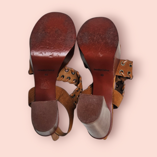 CHLOE - SEE BY CHLOE 'HELEN WHIPSTITCH SLINGBACK' PLATFORM SUEDE SHOES Est. Retail Price $490