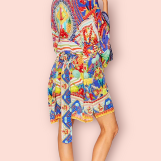 CAMILLA -'RIO RIOT' Tie Up Silk Kimono RRP $880