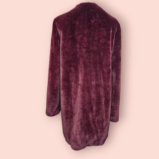 TOKITO - FAUX FUR MERLOT PLUSH COAT est. RRP $240