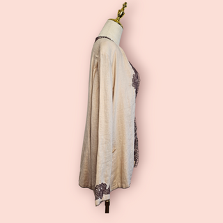 CHASING UNICORNS - LINEN CROCHET PATTERN LIGHTWEIGHT JACKET Est. Retail Price $390