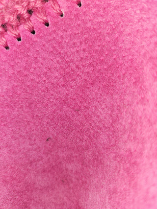 WILSONS LEATHER - Pink Suede and Crochet Suede Fringe Poncho NWT