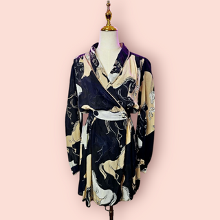 CHASING UNICORNS - WILD HORSES CROSS OVER SILK DRESS BNWT RRP $380