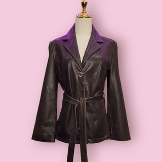 VON HOLDT COLLECTIONS - VINTAGE CHOCOLATE BROWN LEATHER JACKET