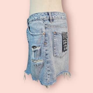 KSUBI - DISTRAUGHT DENIM MINI SKIRT Est. RRP $169 NWT