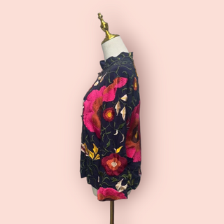 CHASING UNICORNS - Silk Handsewn Embroidered JACKET with Chinese Knots est. RRP $479