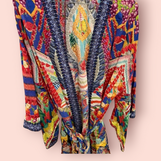 CAMILLA -'RIO RIOT' Tie Up Silk Kimono RRP $880