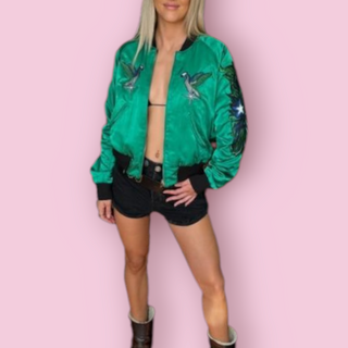 DIESEL - VINTAGE J - SINE DIESEL REVERSIBLE SATIN & VELVET BOMBER JACKET RRP $590.00