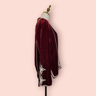 CHASING UNICORNS - WILD HORSES RED VELVET SILK JACKET BNWT