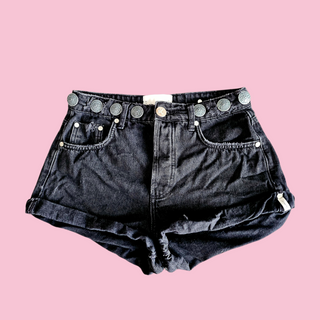 ONE TEASPOON - 'BANDITS' High Waist with Silver Metal Waist Embellishments RRP $159