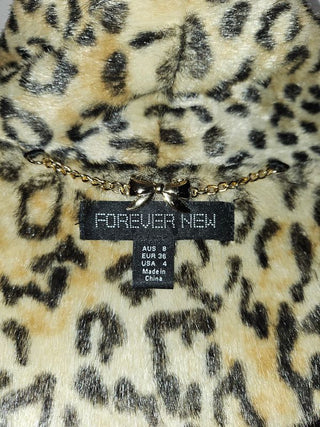 FOREVER NEW - Leopard Print Faux Fur Coat est. RRP $149