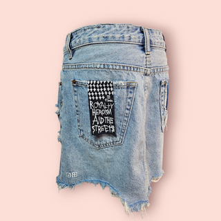 KSUBI - DISTRAUGHT DENIM MINI SKIRT Est. RRP $169 NWT