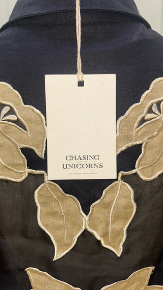 CHASING UNICORNS - 'ROCKS OFF' Linen Blouse NWT est. RRP $379
