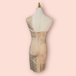 BRONX & BANCO - Vintage Embellished One Shoulder Bandage Dress Est. RRP $1300