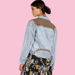 AUGUSTE - 'HAVANA NIGHTS STARGAZER' Distressed Denim Jacket est. RRP $220