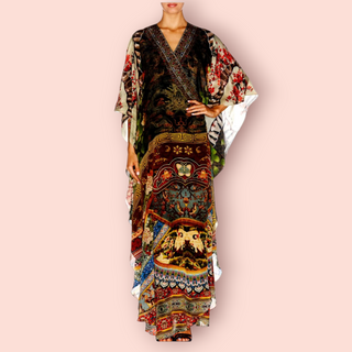 CAMILLA - 'GATHERING DUSK' Wrap Tie Long Dress RRP $699