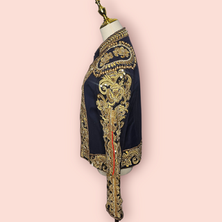 A STAR IS BORN - MILITARY EMBELLISHED & EMBROIDERED BAND COAT est. RRP $480
