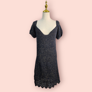 CHASING UNICORNS - Crochet Dress with Metallic Gold Thread RRP $320 NWT