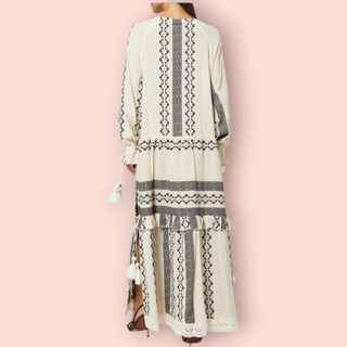 HEMANT & NANDITA - Maxi Printed Kaftan Dress RRP $ 458 NWT
