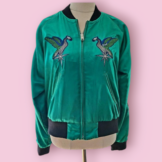 DIESEL - VINTAGE J - SINE DIESEL REVERSIBLE SATIN & VELVET BOMBER JACKET RRP $590.00