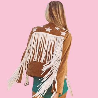 CHASING UNICORNS - "CALIFORNA STARS" STAR JACKET WITH FRINGING BNWT est. RRP $420